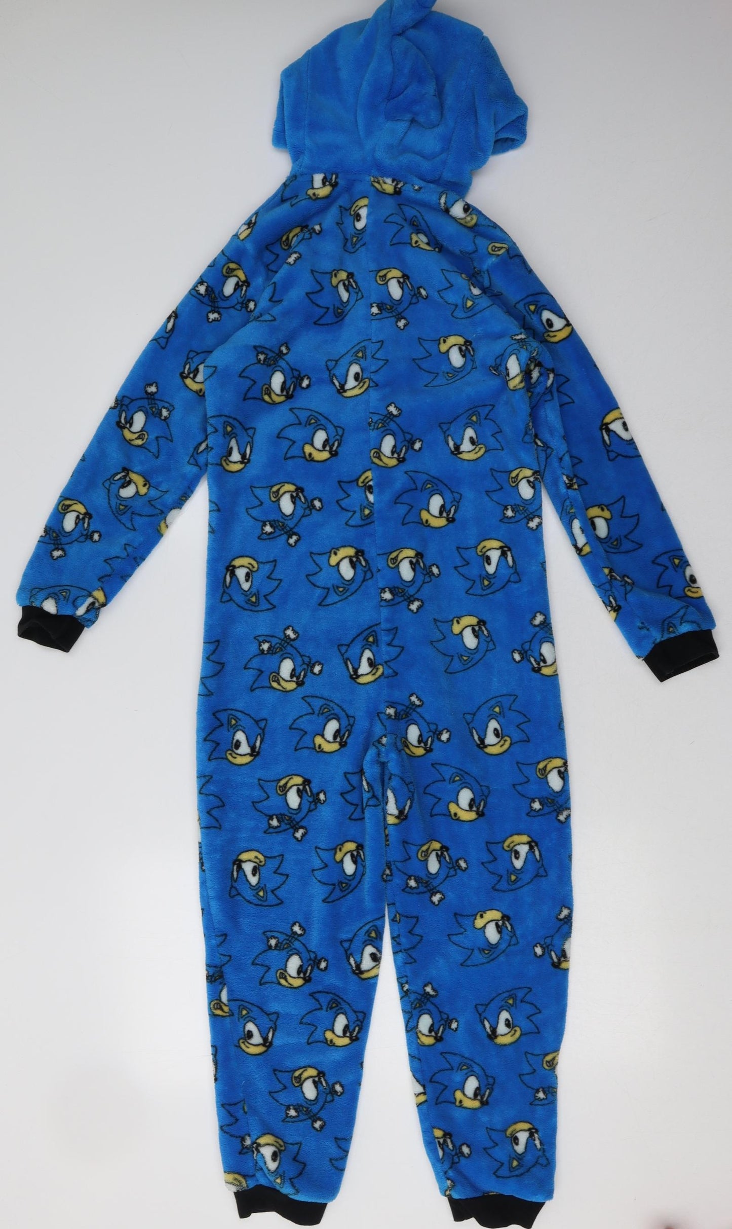 George Boys Blue Geometric Polyester  One Piece Size 9-10 Years  Zip - Sonic The Hedgehog