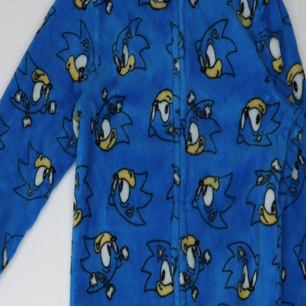 George Boys Blue Geometric Polyester  One Piece Size 9-10 Years  Zip - Sonic The Hedgehog