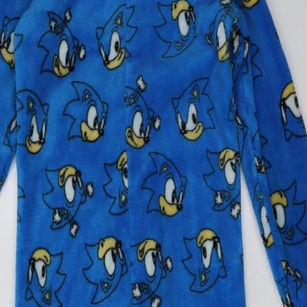 George Boys Blue Geometric Polyester  One Piece Size 9-10 Years  Zip - Sonic The Hedgehog