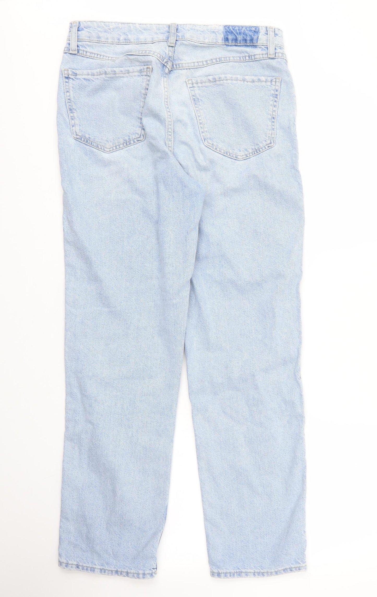 River Island Womens Blue  Cotton Straight Jeans Size 12 L27 in Regular Zip