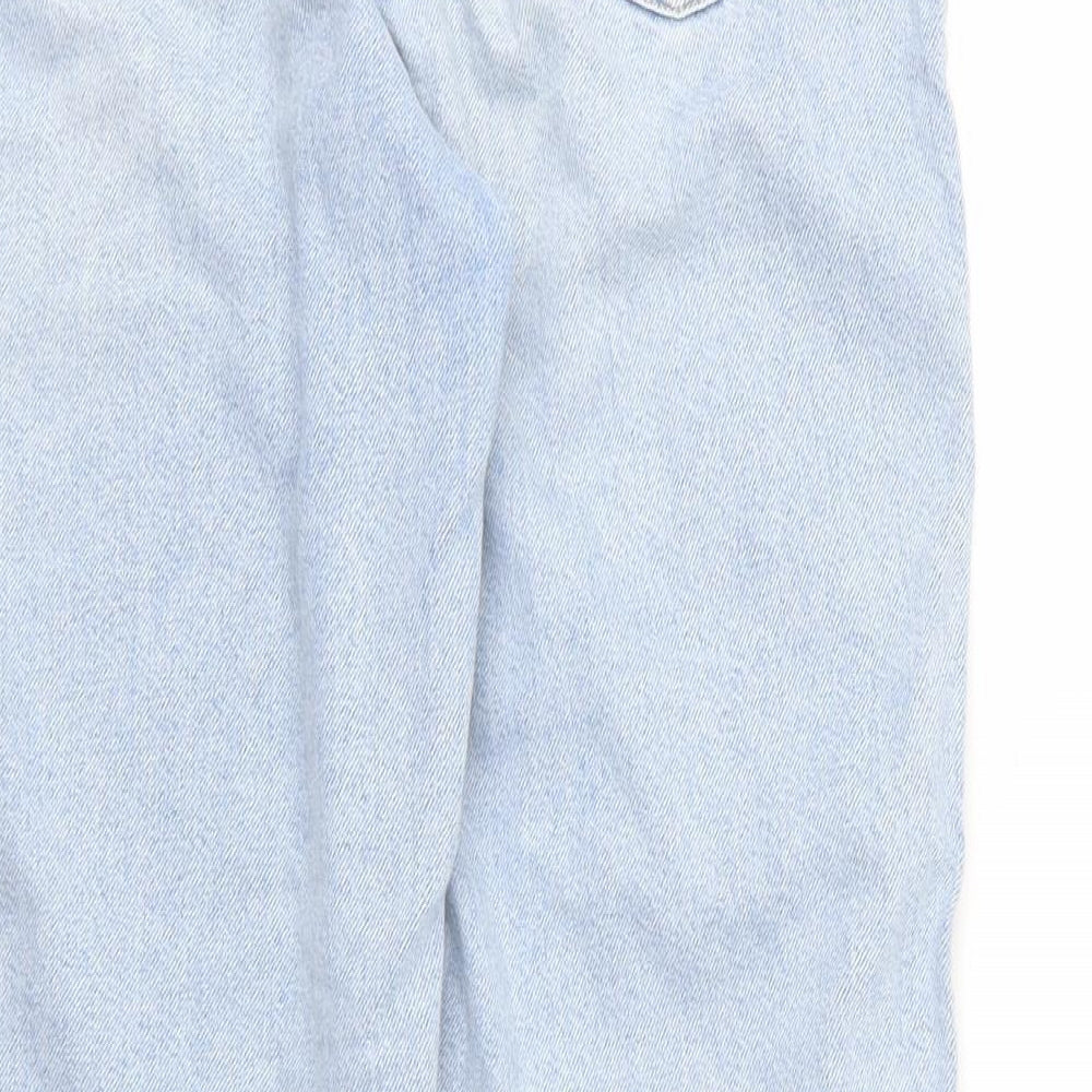 River Island Womens Blue  Cotton Straight Jeans Size 12 L27 in Regular Zip