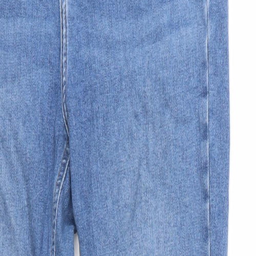 River Island Womens Blue  Cotton Skinny Jeans Size 14 L28 in Regular Zip