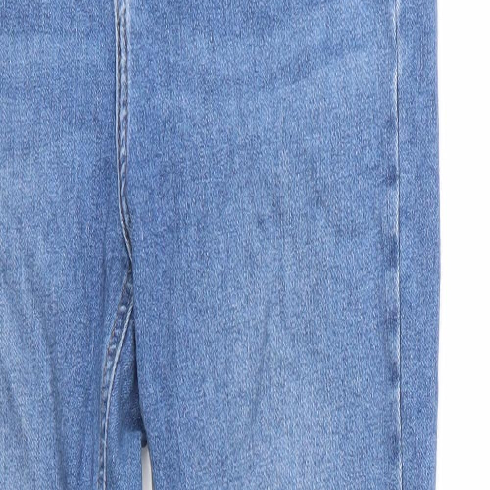 River Island Womens Blue  Cotton Skinny Jeans Size 14 L28 in Regular Zip