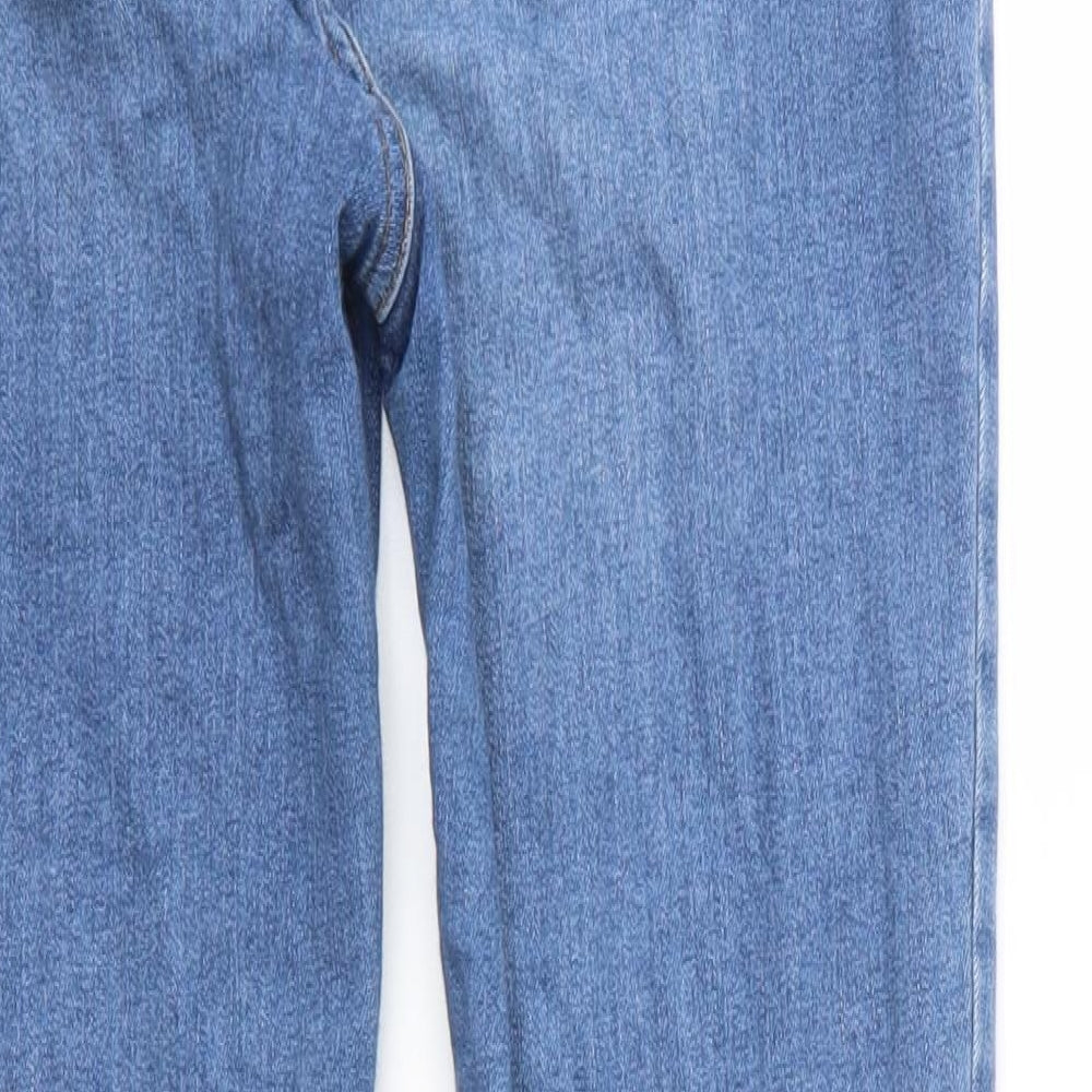 River Island Womens Blue  Cotton Skinny Jeans Size 14 L28 in Regular Zip