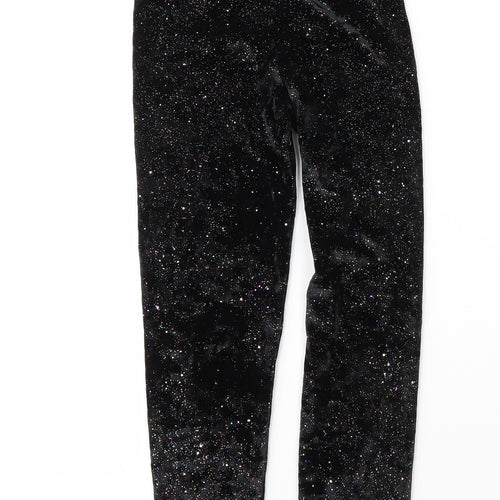 Matalan Girls Black  Polyester Carrot Trousers Size 9 Months L21.5 in Regular