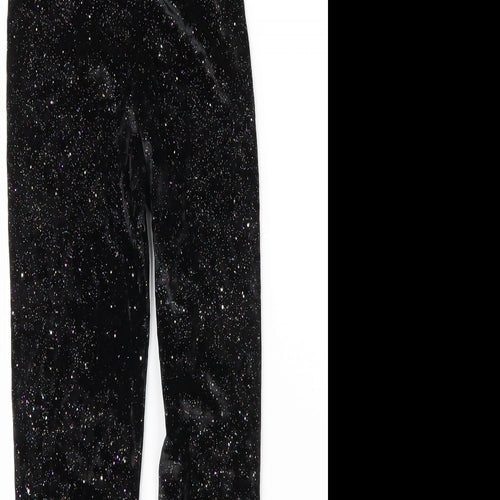 Matalan Girls Black  Polyester Carrot Trousers Size 9 Months L21.5 in Regular