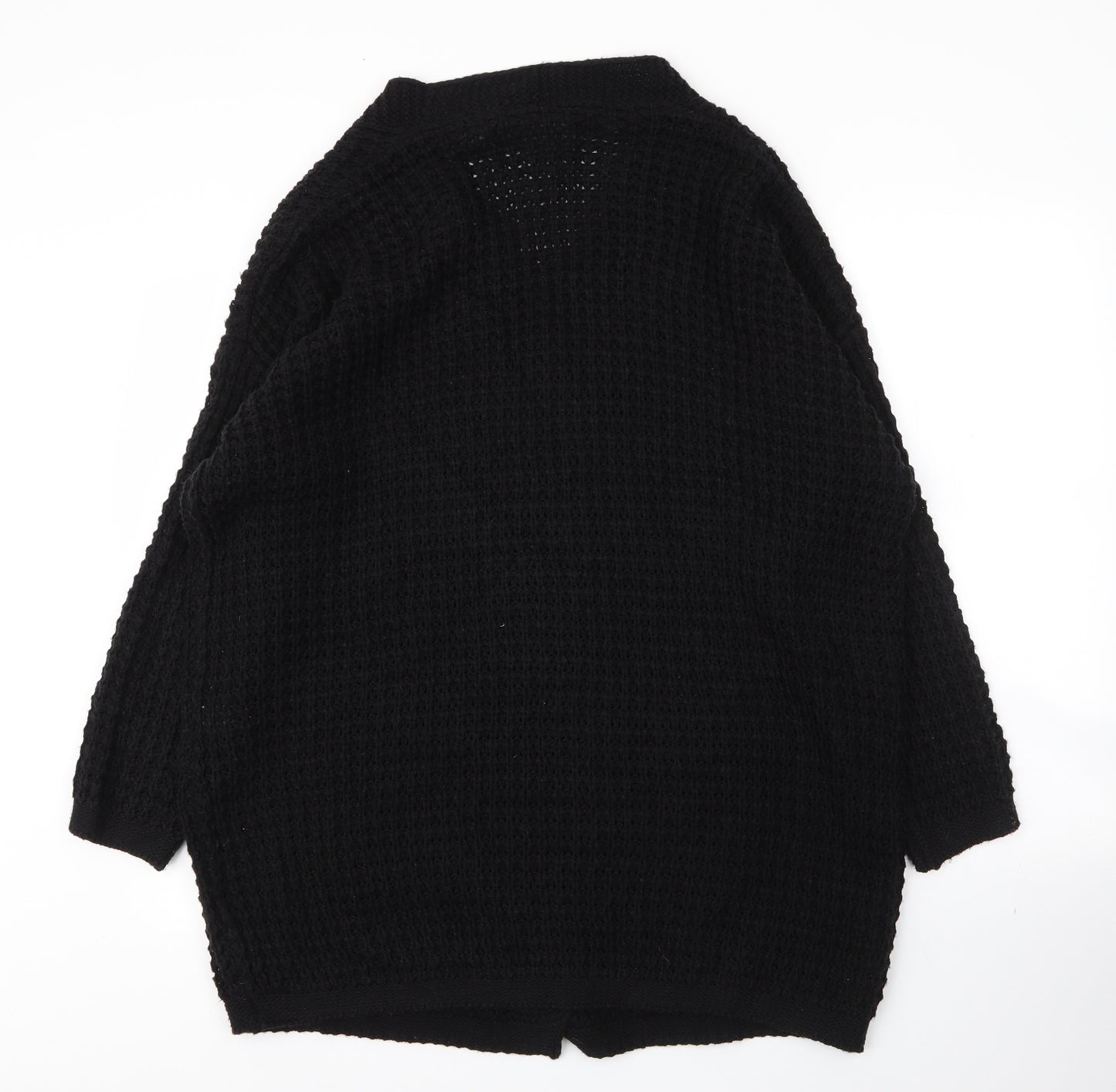 SheIn Womens Black V-Neck  Acrylic Cardigan Jumper Size L