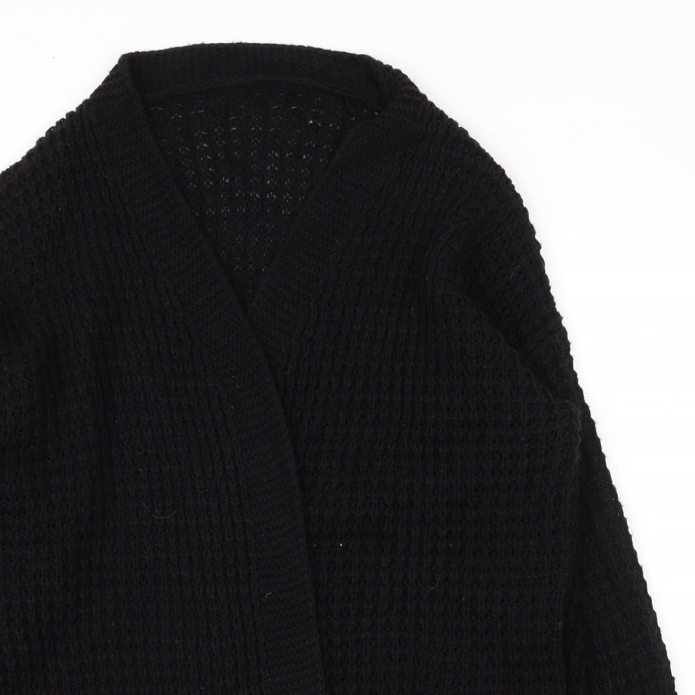 SheIn Womens Black V-Neck  Acrylic Cardigan Jumper Size L