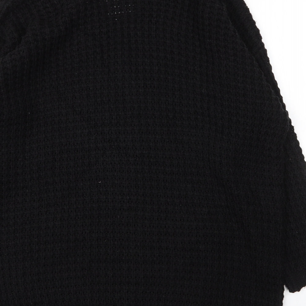 SheIn Womens Black V-Neck  Acrylic Cardigan Jumper Size L