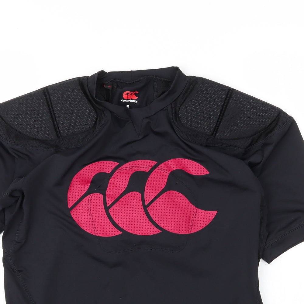 Canterbury Mens Black  Polyester  T-Shirt Size M Round Neck