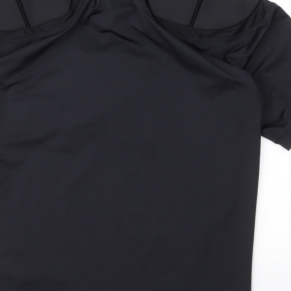 Canterbury Mens Black  Polyester  T-Shirt Size M Round Neck