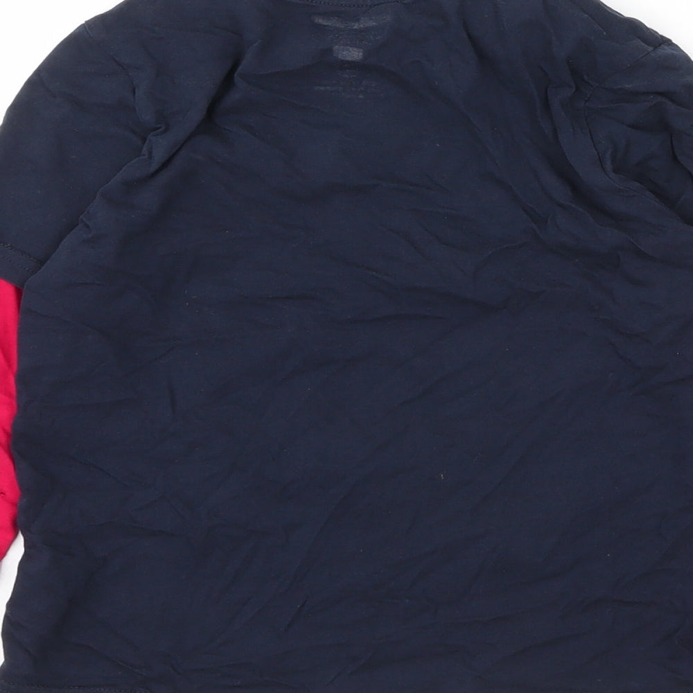 F&F Boys Blue  Cotton Basic T-Shirt Size 7 Years Round Neck  - Christmas