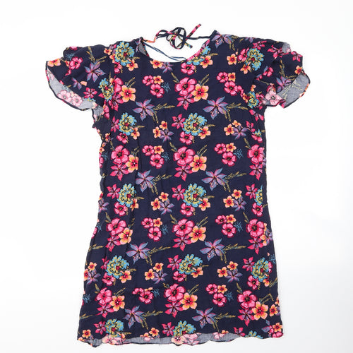 Papaya Womens Blue Floral Viscose Shift  Size 14  Round Neck
