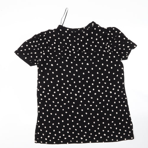 F&F Womens Black Polka Dot Viscose Tunic T-Shirt Size 18 V-Neck