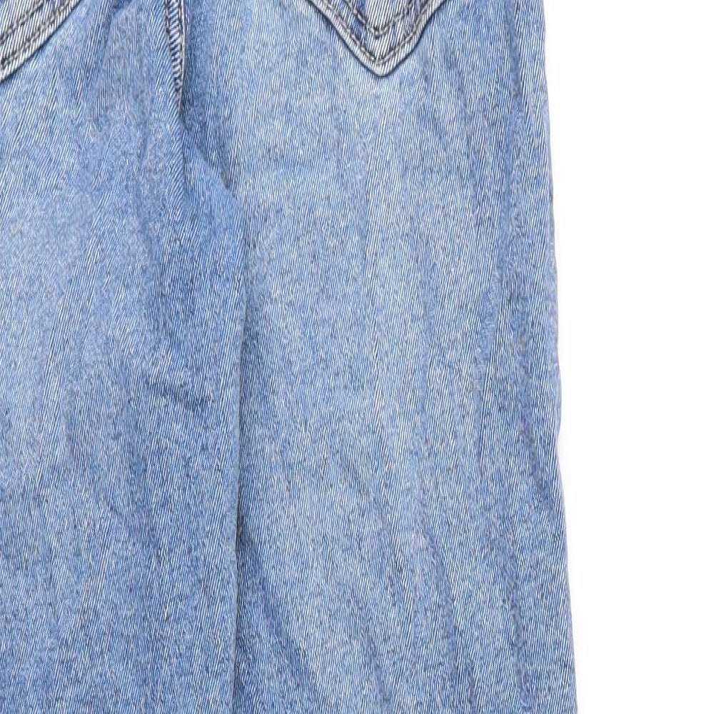 Stradavarius Womens Blue  Cotton Mom Jeans Size 6 L26 in Slim Zip