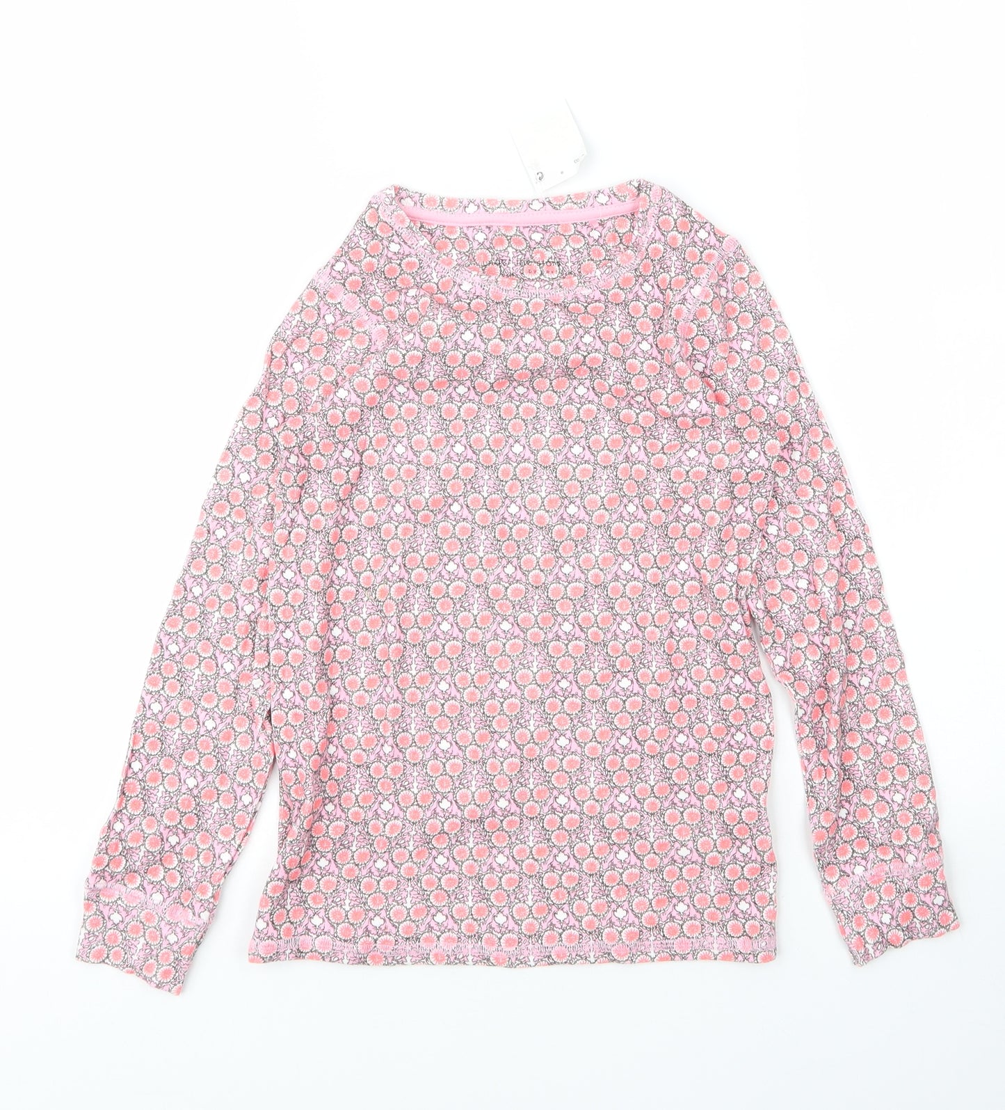NEXT Girls Pink Floral Cotton Basic T-Shirt Size 6 Years Round Neck