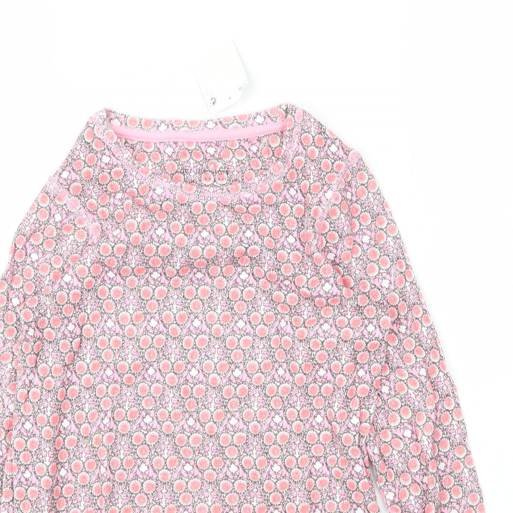 NEXT Girls Pink Floral Cotton Basic T-Shirt Size 6 Years Round Neck
