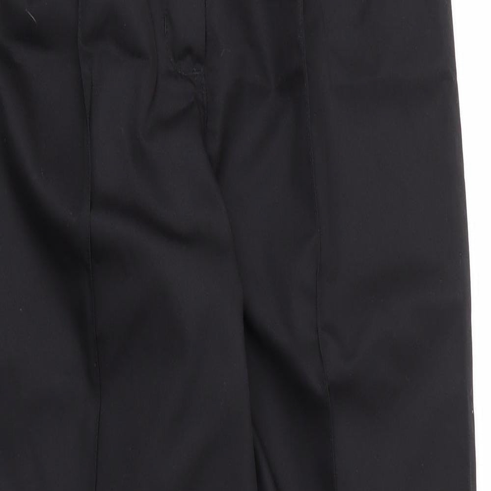 Alexandra Womens Black  Cotton Trousers  Size 16 L32 in Regular Zip