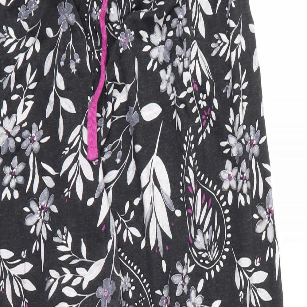 Primark Womens Grey Paisley Cotton Chemise Pyjama Pants Size 10  Drawstring