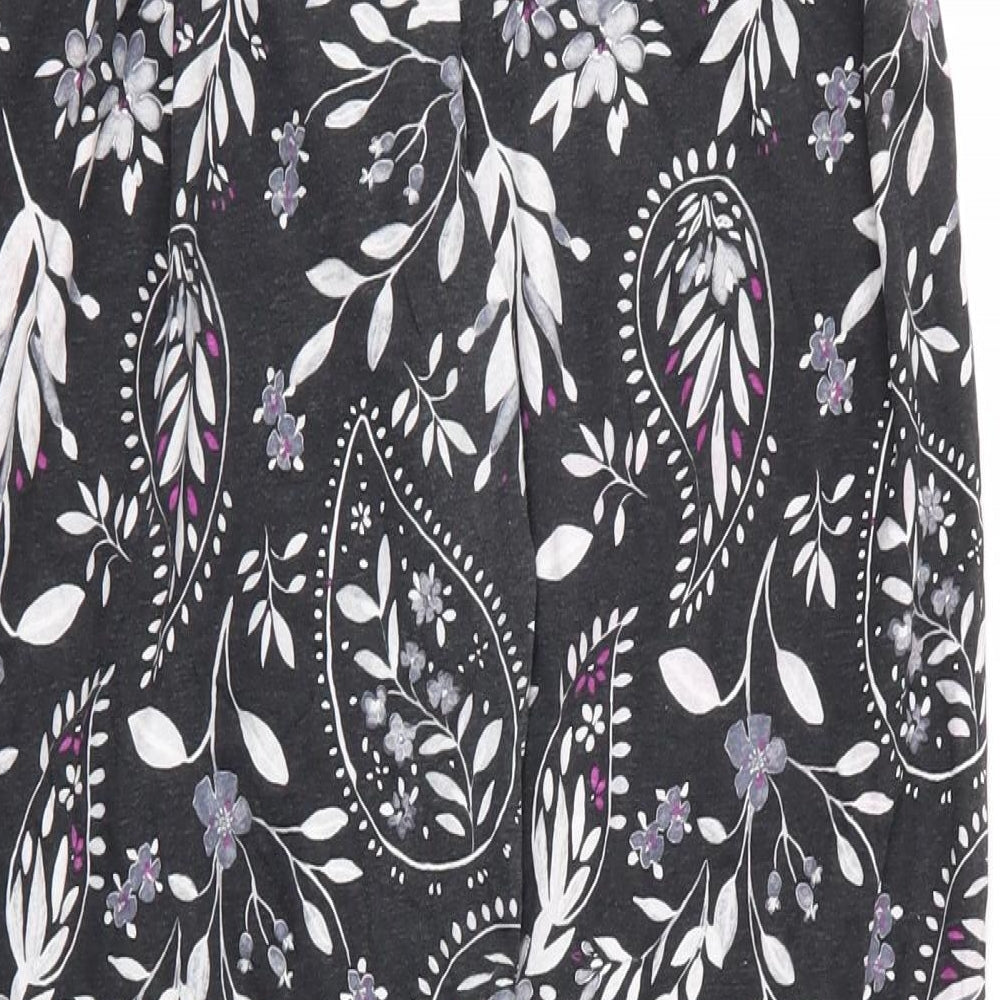 Primark Womens Grey Paisley Cotton Chemise Pyjama Pants Size 10  Drawstring