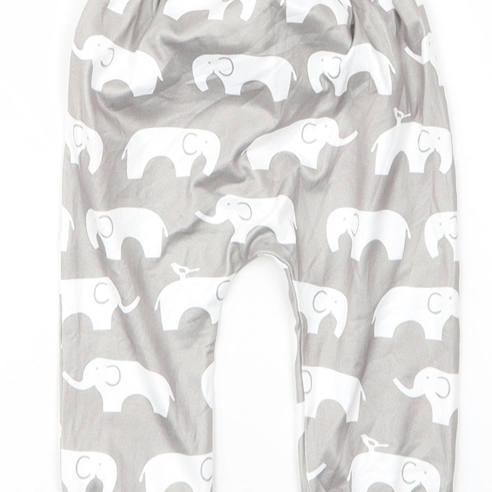 Preworn Baby Silver  Cotton Capri Leggings Size 3-6 Months