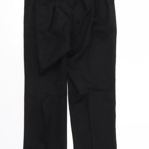 Preworn Boys Black  Viscose Capri Trousers Size 12 Years L24 in Regular Zip