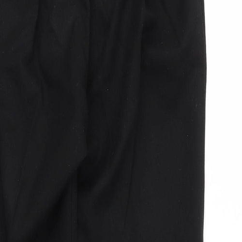 Preworn Boys Black  Viscose Capri Trousers Size 12 Years L24 in Regular Zip