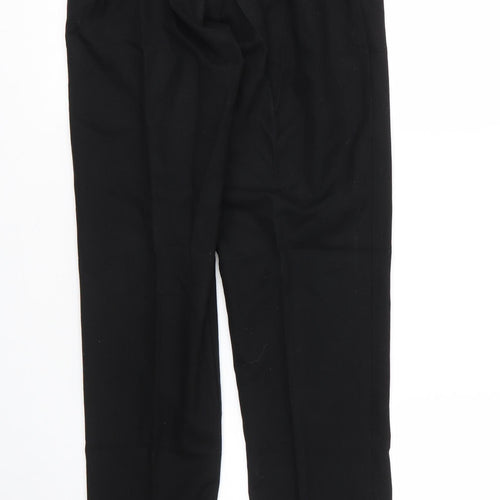 Preworn Boys Black  Viscose Capri Trousers Size L L26 in Regular Zip