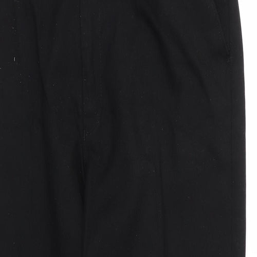 Preworn Boys Black  Viscose Capri Trousers Size L L26 in Regular Zip