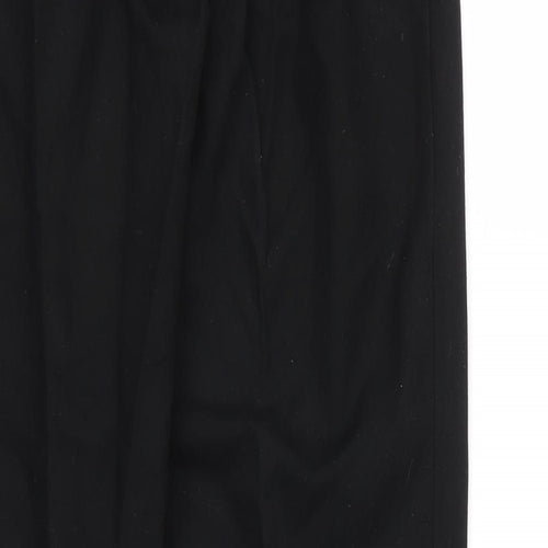 Preworn Boys Black  Viscose Capri Trousers Size L L26 in Regular Zip
