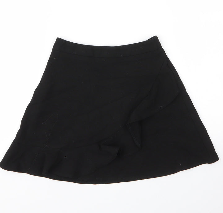 George Girls Black  Viscose A-Line Skirt Size 6 Years  Regular
