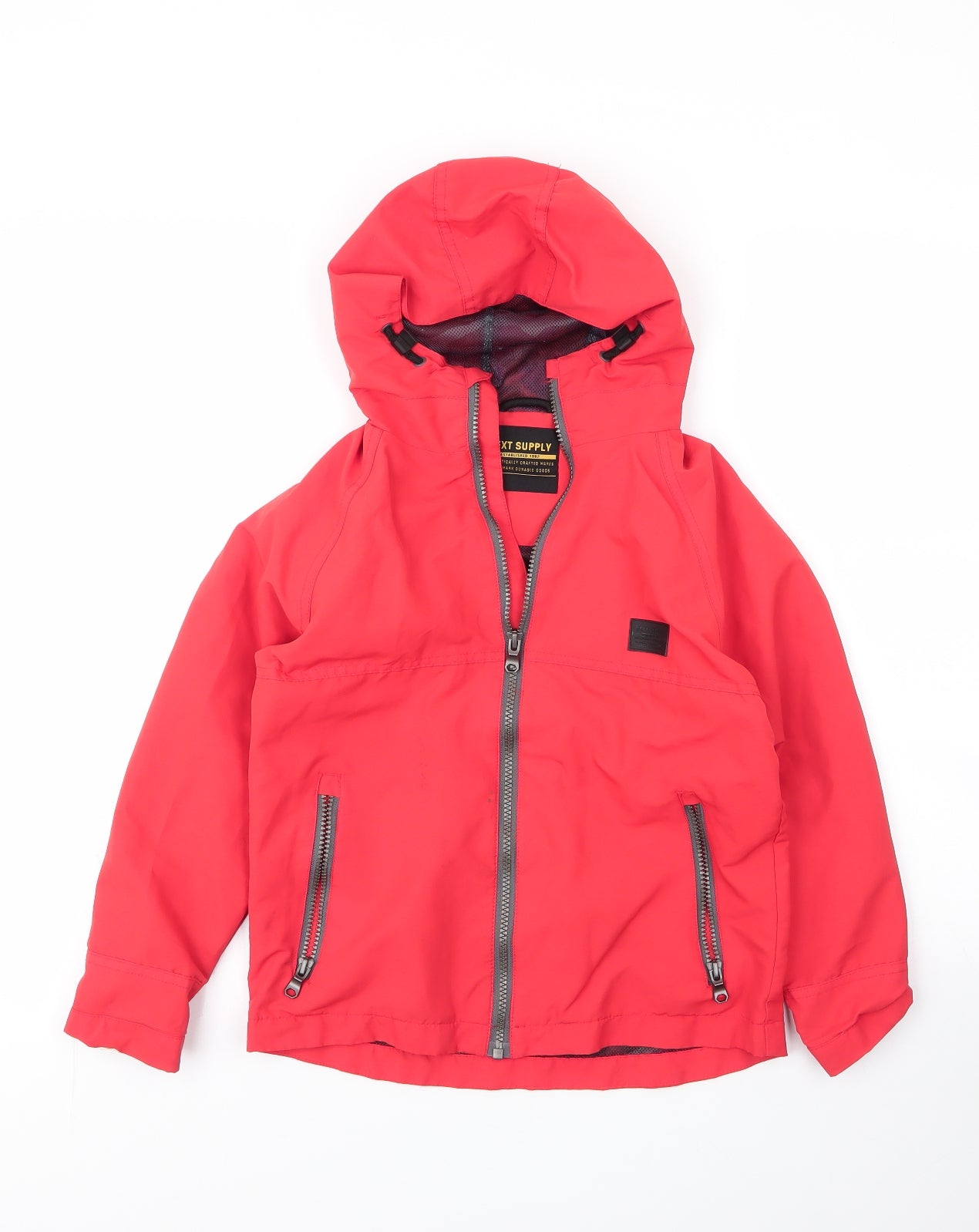 NEXT Boys Red   Parka Coat Size 7 Years  Zip