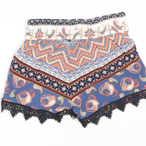 Lupilu Girls Blue Geometric Viscose Cropped Trousers Size 18 Months