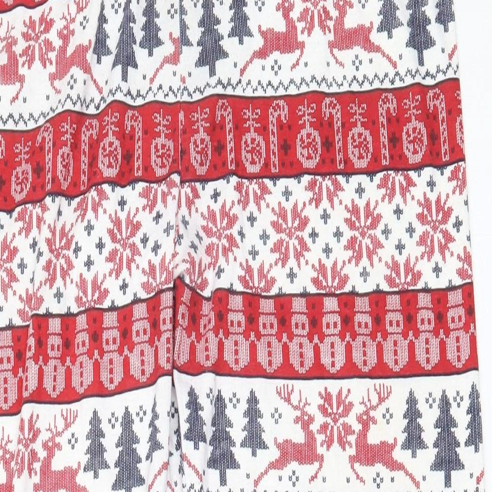 Primark Mens Red Fair Isle Polyester  Pyjama Pants Size M   - christmas