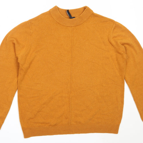INTUITION Womens Yellow Round Neck  Acrylic Pullover Jumper Size 14