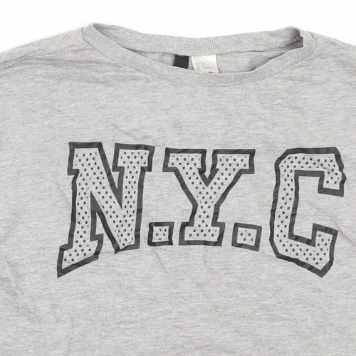 H&M Womens Grey  Cotton Pullover Sweatshirt Size S