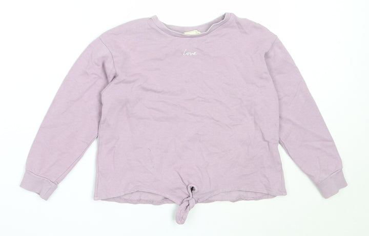 H&M Girls Purple Cotton Pullover Sweatshirt Size 5-6 Years