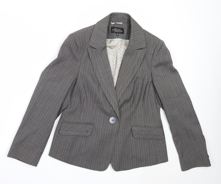 Debenhams Womens Grey Polyester Jacket Blazer Size 14