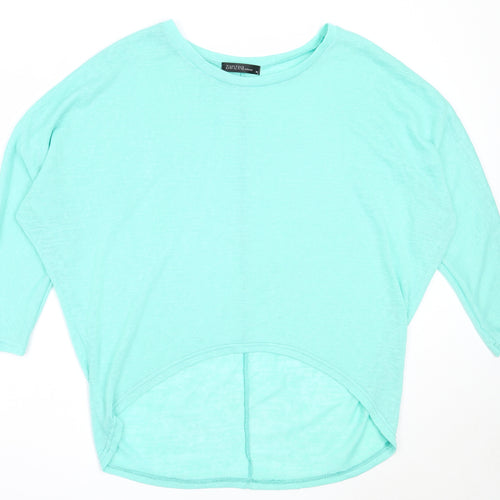 Zanzea Womens Green Round Neck  Acrylic Pullover Jumper Size M