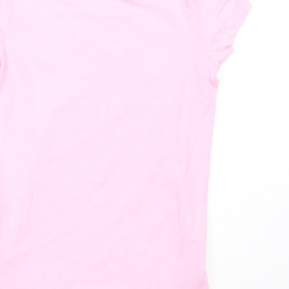 F&F Girls Pink  Cotton Basic T-Shirt Size 7-8 Years Round Neck