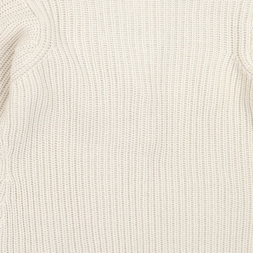 EWM Womens Beige V-Neck  Acrylic Cardigan Jumper Size S