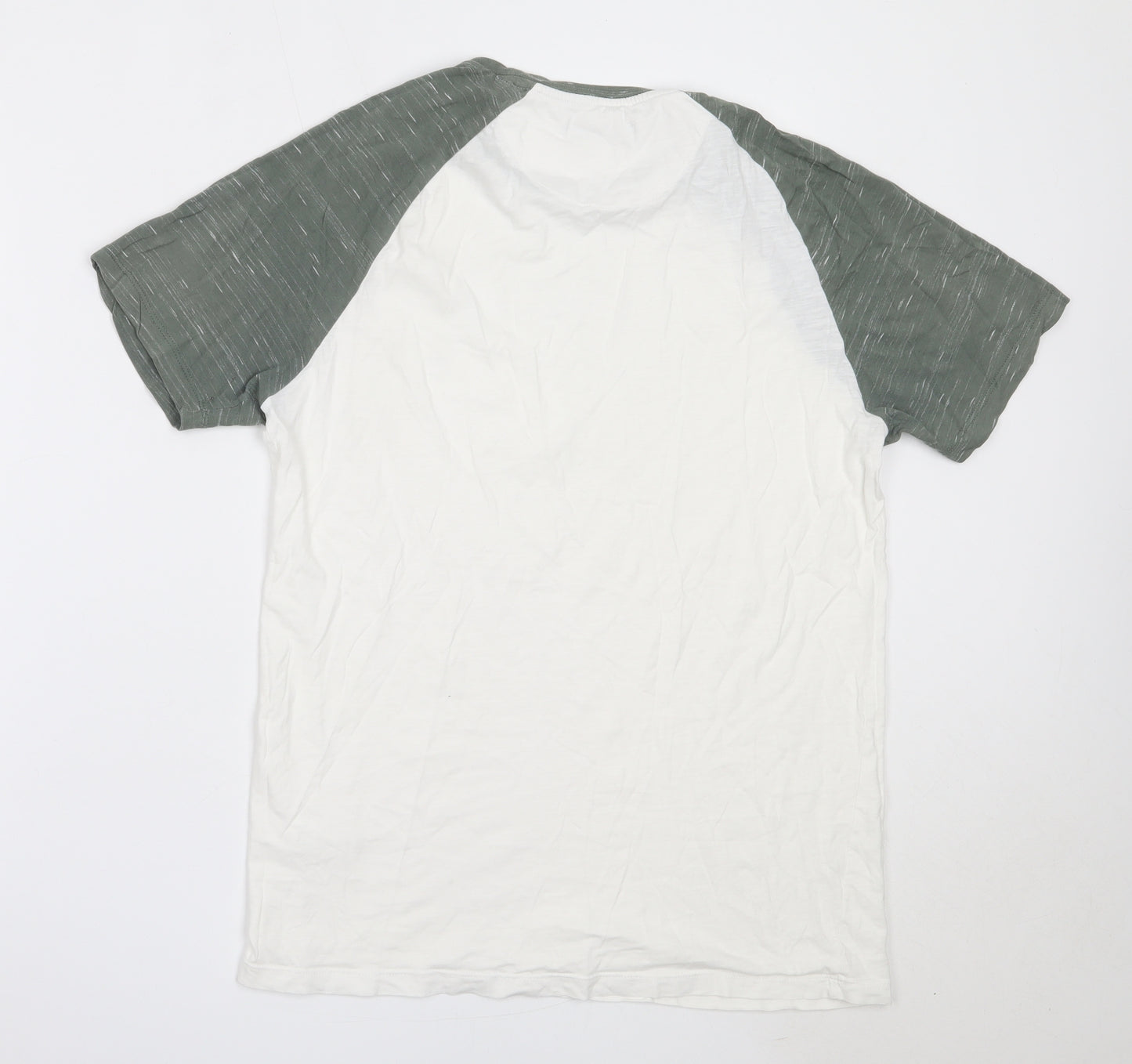Matalan Mens White  Cotton  T-Shirt Size M Round Neck