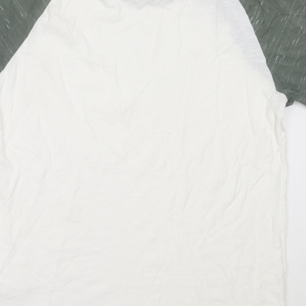 Matalan Mens White  Cotton  T-Shirt Size M Round Neck