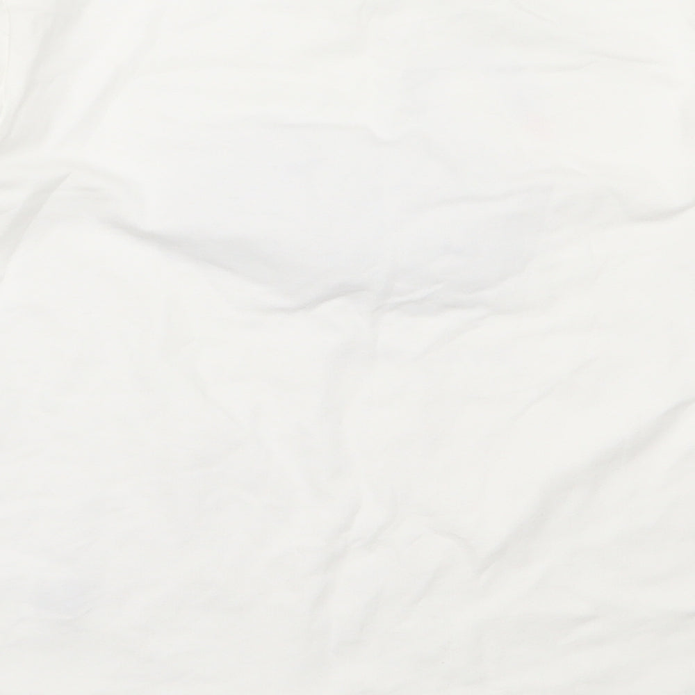 Zara Girls White  Cotton Basic T-Shirt Size 9 Years Round Neck