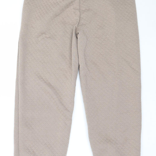 Street Collective Womens Beige  Polyester Jogger Trousers Size 8 L27.5 in Regular