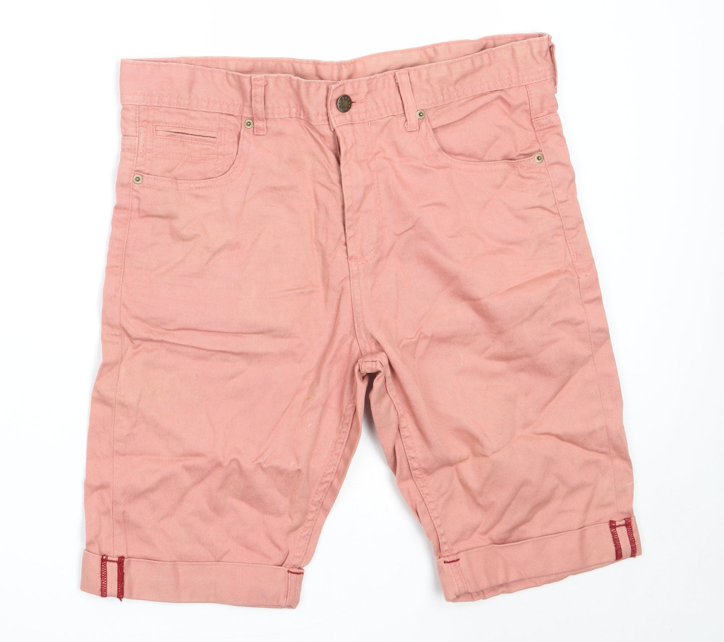 Primark Mens Pink  Cotton Bermuda Shorts Size 34 in  Regular