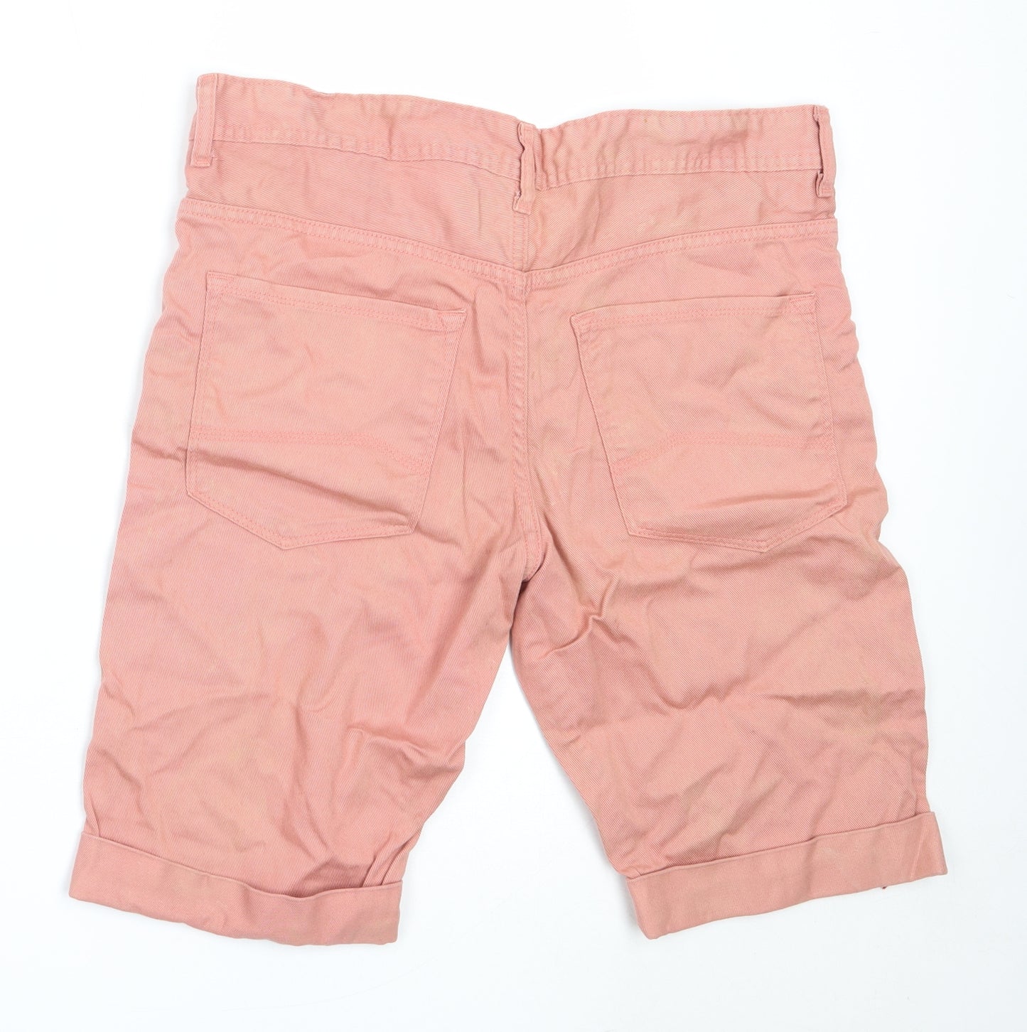 Primark Mens Pink  Cotton Bermuda Shorts Size 34 in  Regular