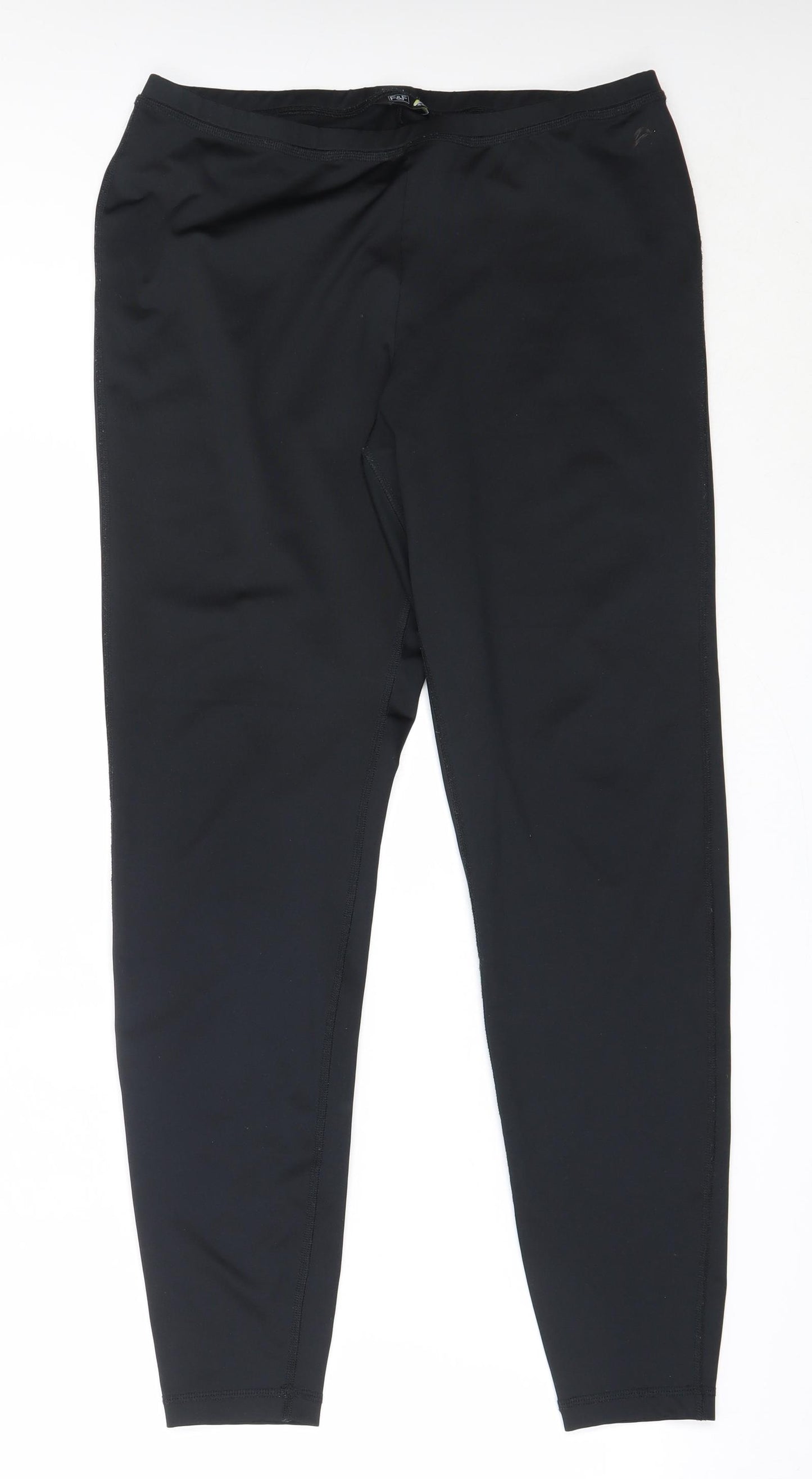 F&F Womens Black  Polyester Capri Leggings Size 16 L28 in Regular