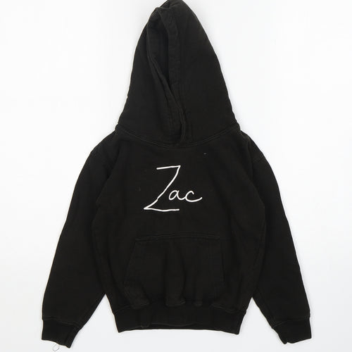 Awdis Boys Black  Cotton Pullover Hoodie Size 5-6 Years   - Zac