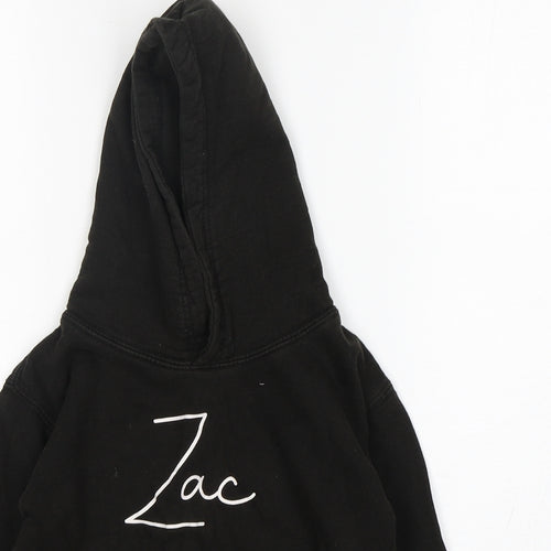 Awdis Boys Black  Cotton Pullover Hoodie Size 5-6 Years   - Zac
